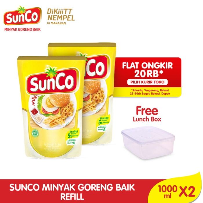 Sunco Refill 1L - Twinpack Free Lunch Box - 1