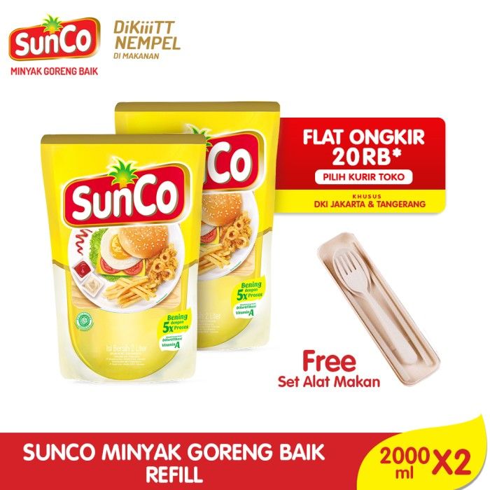 Sunco Refill 2L - Twinpack Free Set Alat Makan - 1