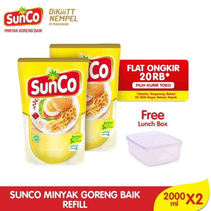 Sunco Minyak Goreng Refill 2L - Twinpack Free Lunch Box - 1
