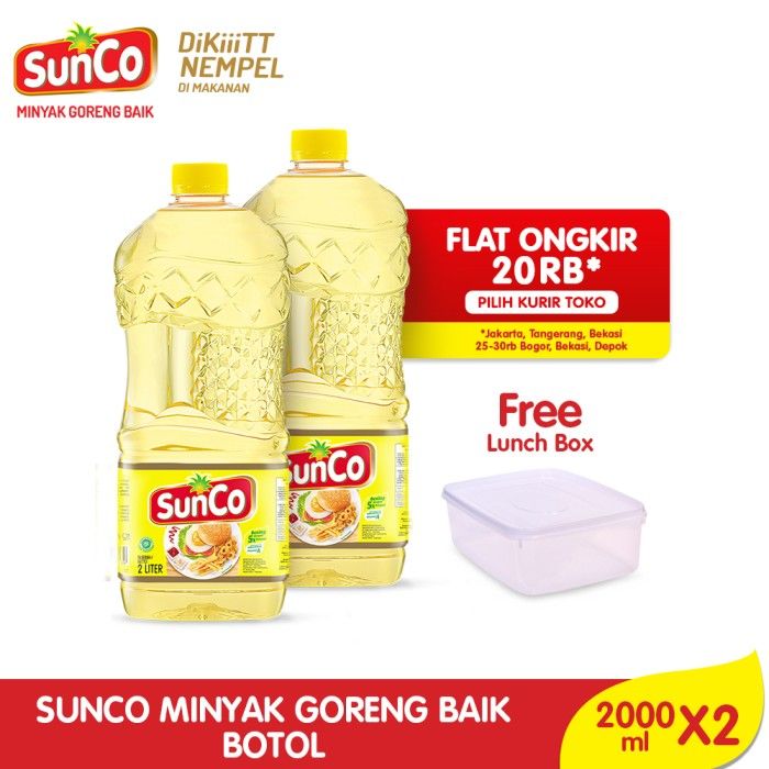 Sunco Minyak Goreng Botol 2L - Twinpack Free Lunch Box - 1