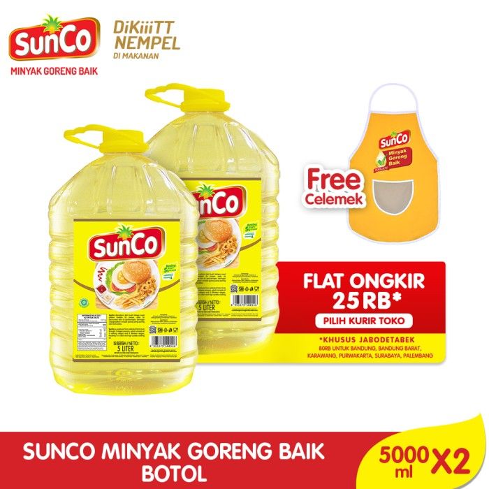 Sunco Minyak Goreng Botol 5 L - Twinpack Free Celemek - 1
