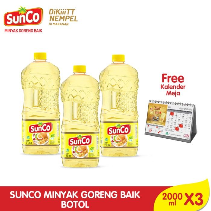 Sunco Botol 2L - Multipack 3 pcs - Free Kalender Meja - 1