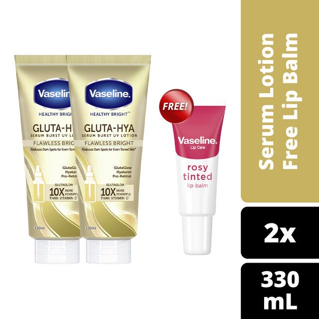Buy 2 Vaseline​ Gluta Bright 330Ml Free Lip Care - 1