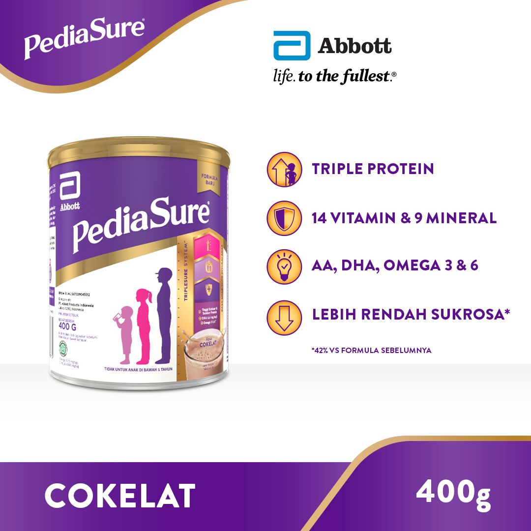 PediaSure Cokelat 400 g (1-10th) - Nutrisi Pertumbuhan - 1