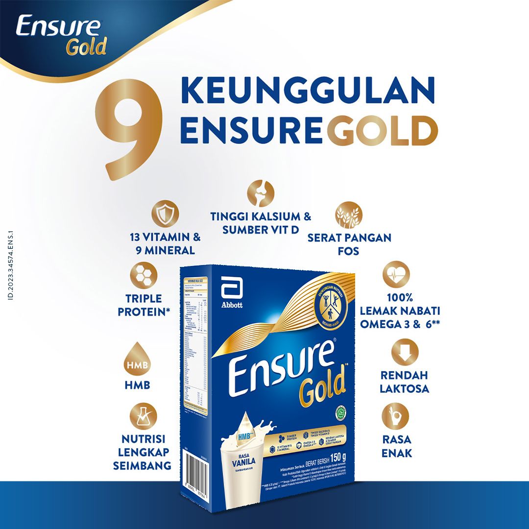 Ensure Gold HMB Vanila 150 g - Nutrisi Dewasa Rendah Laktosa - 6