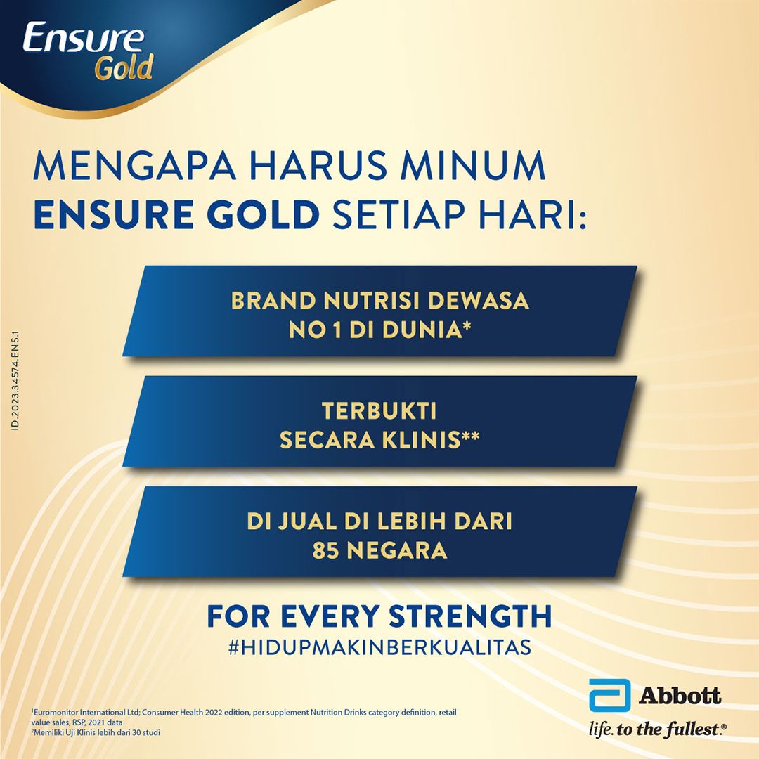 Ensure Gold HMB Gandum 380 g - Susu Nutrisi Dewasa Rendah Laktosa - 2