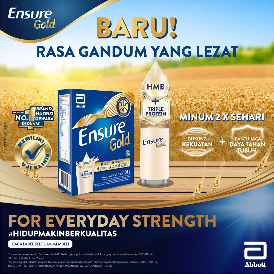 Ensure Gold HMB Gandum 150 g - Nutrisi Dewasa Rendah Laktosa - 3