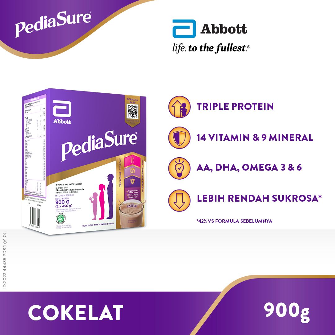 PediaSure Cokelat 900 g (1-10th) - Nutrisi Pertumbuhan - 1