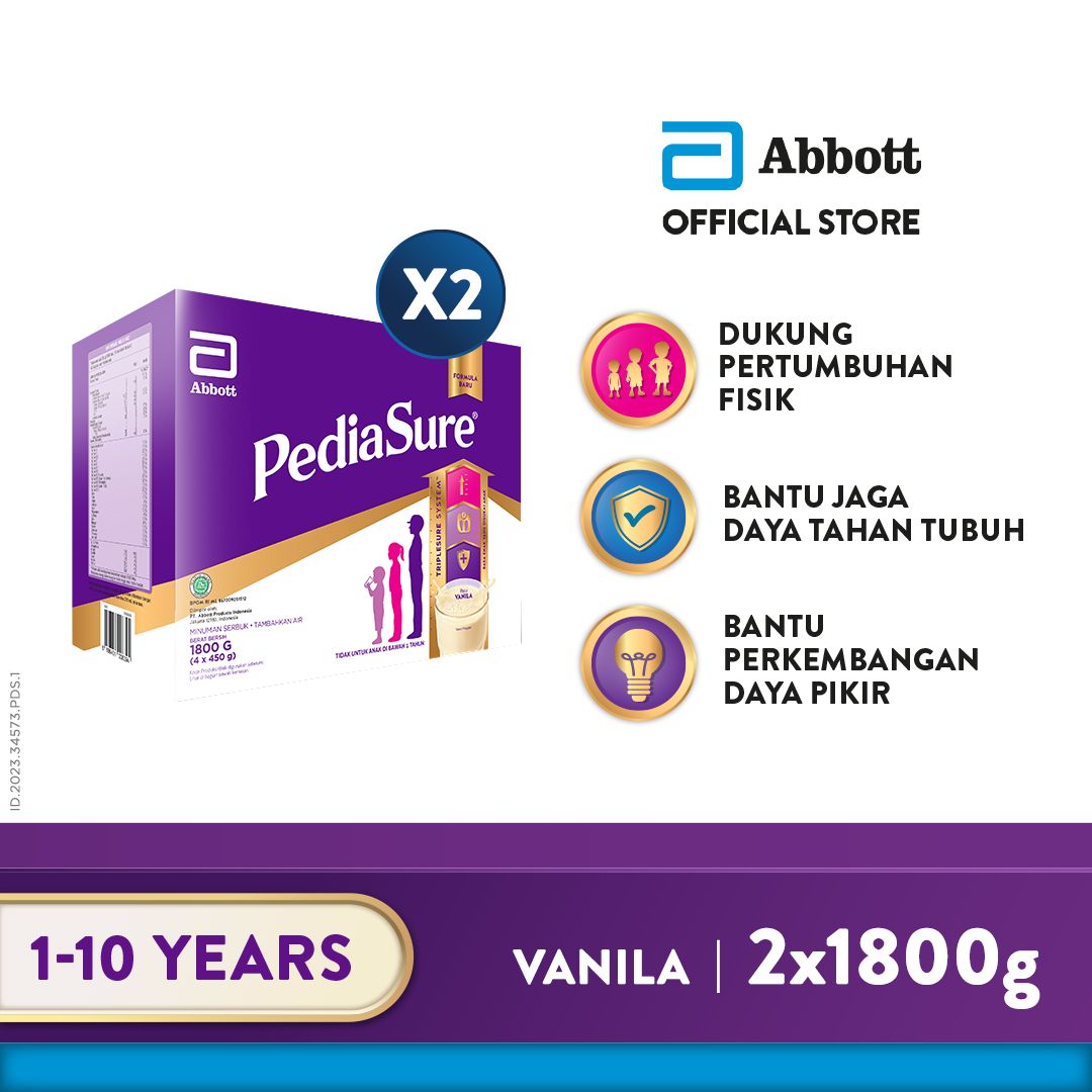 Pediasure Vanila 1800 g (1-10th) - Susu Pertumbuhan Anak - 2 pcs - 1