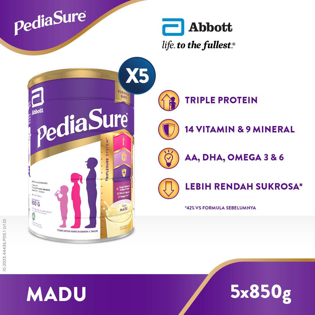 PediaSure Madu 850 g (1-10th) - Nutrisi Pertumbuhan - 5 pcs - 1
