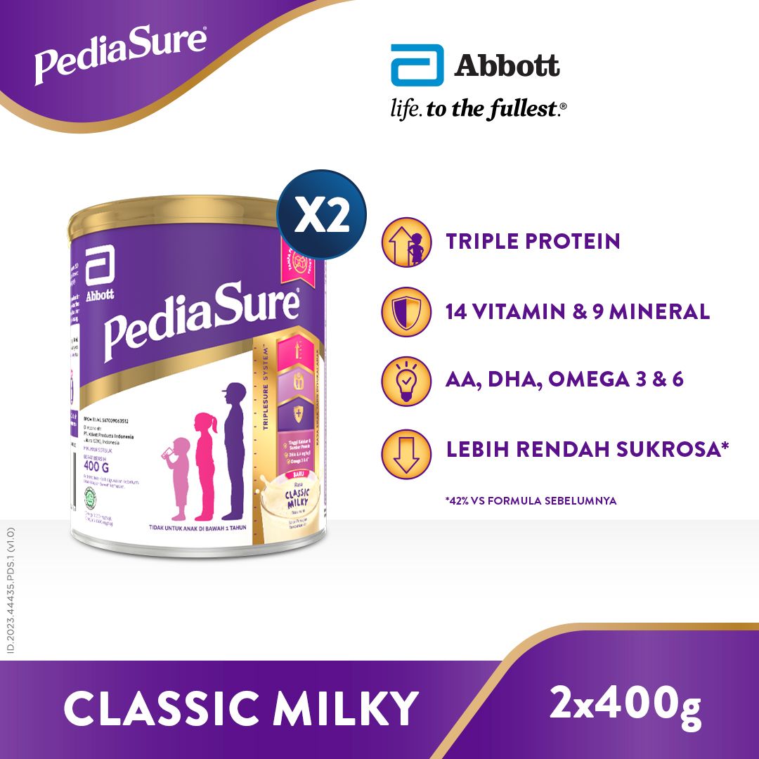 PediaSure Classic Milky 400 g (1-10th) - Nutrisi Pertumbuhan - 2 pcs - 1