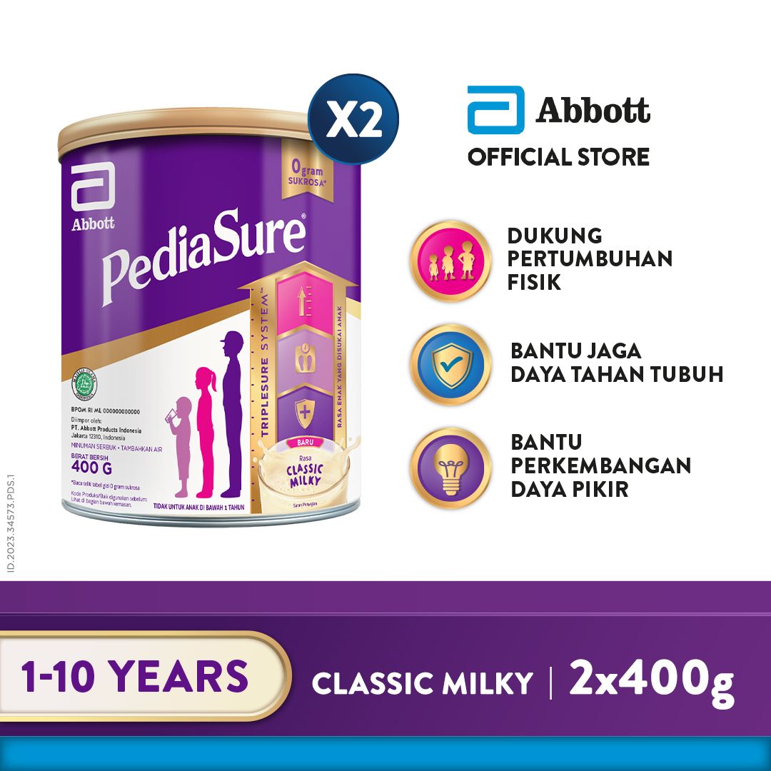 Pediasure Classic Milky 400 g (1-10th) - Susu Pertumbuhan Anak - 2 pcs - 1