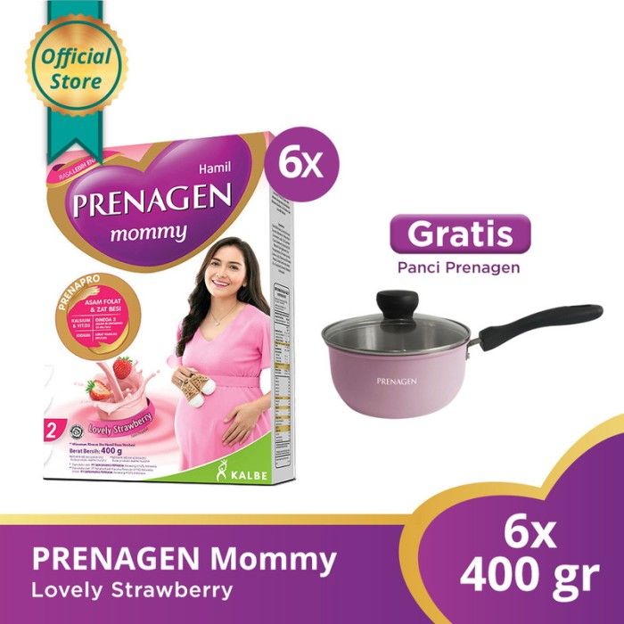 Buy 6 PRENAGEN mommy Lovely Strawberry 400gr Free Panci - 1