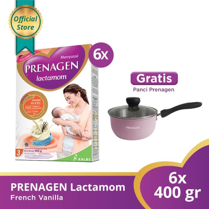 Buy 6 PRENAGEN lacta French Vanilla 400gr Free Panci - 1