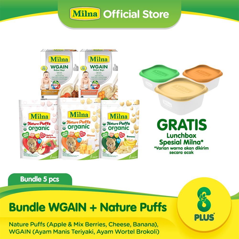 Paket Milna WGAIN + Nature Puffs Free Lunch Box - 1
