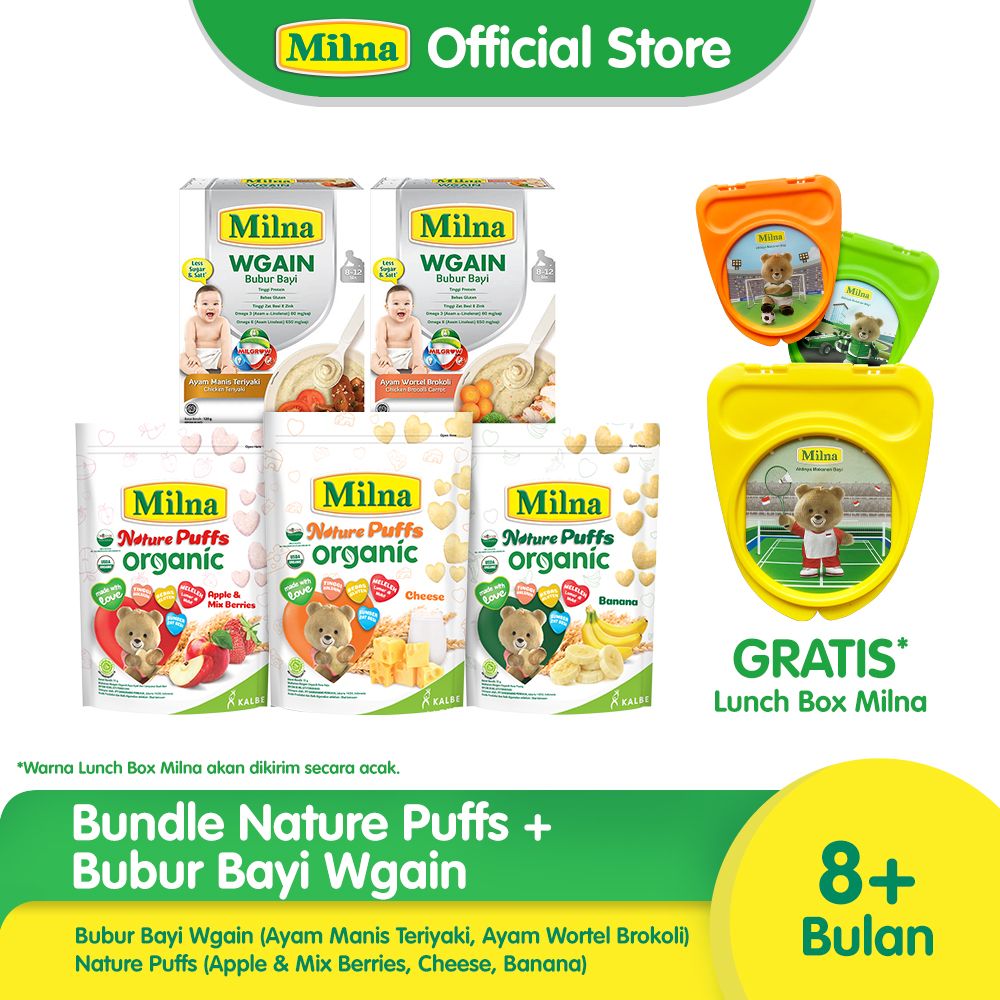 Paket Milna WGAIN + Nature Puffs Free Lunch Box - 1