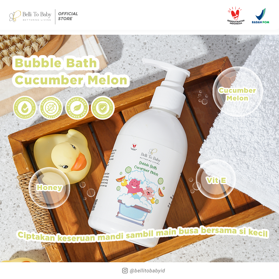 BELLI TO BABY Bubble Bath Cucumber Melon â€“Sabun Shampo Bayi Anak 250ml - 1