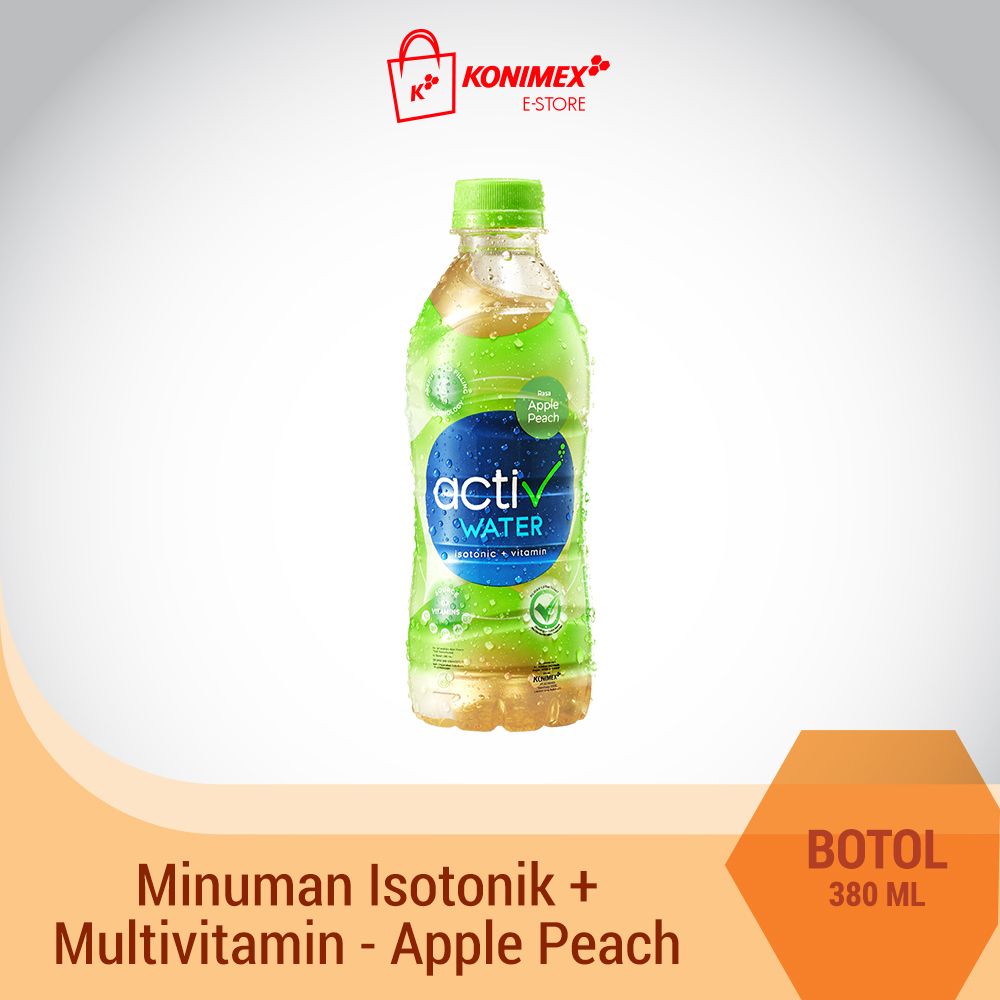 Activ Water Apple-Peach Minuman Isotonik+Multivitamin Botol 380 ml - 1