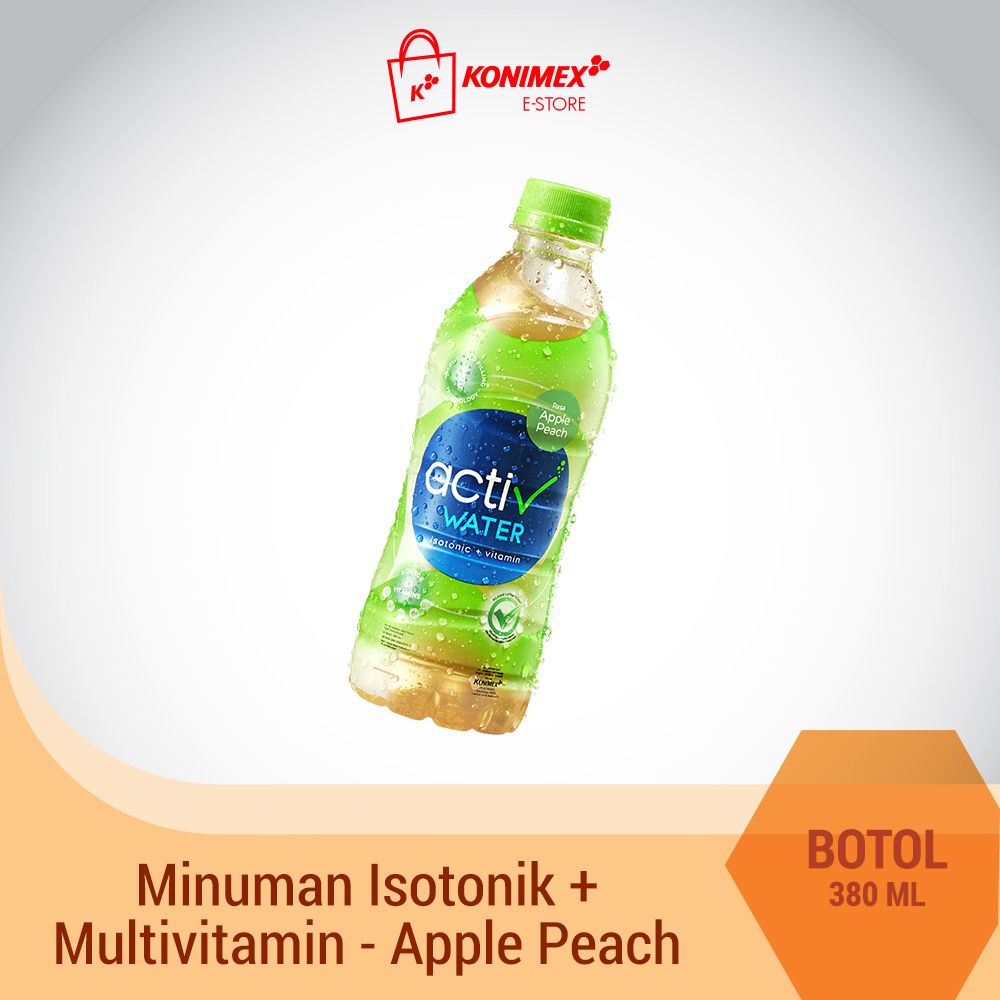 Activ Water Apple-Peach Minuman Isotonik+Multivitamin Botol 380 ml - 2