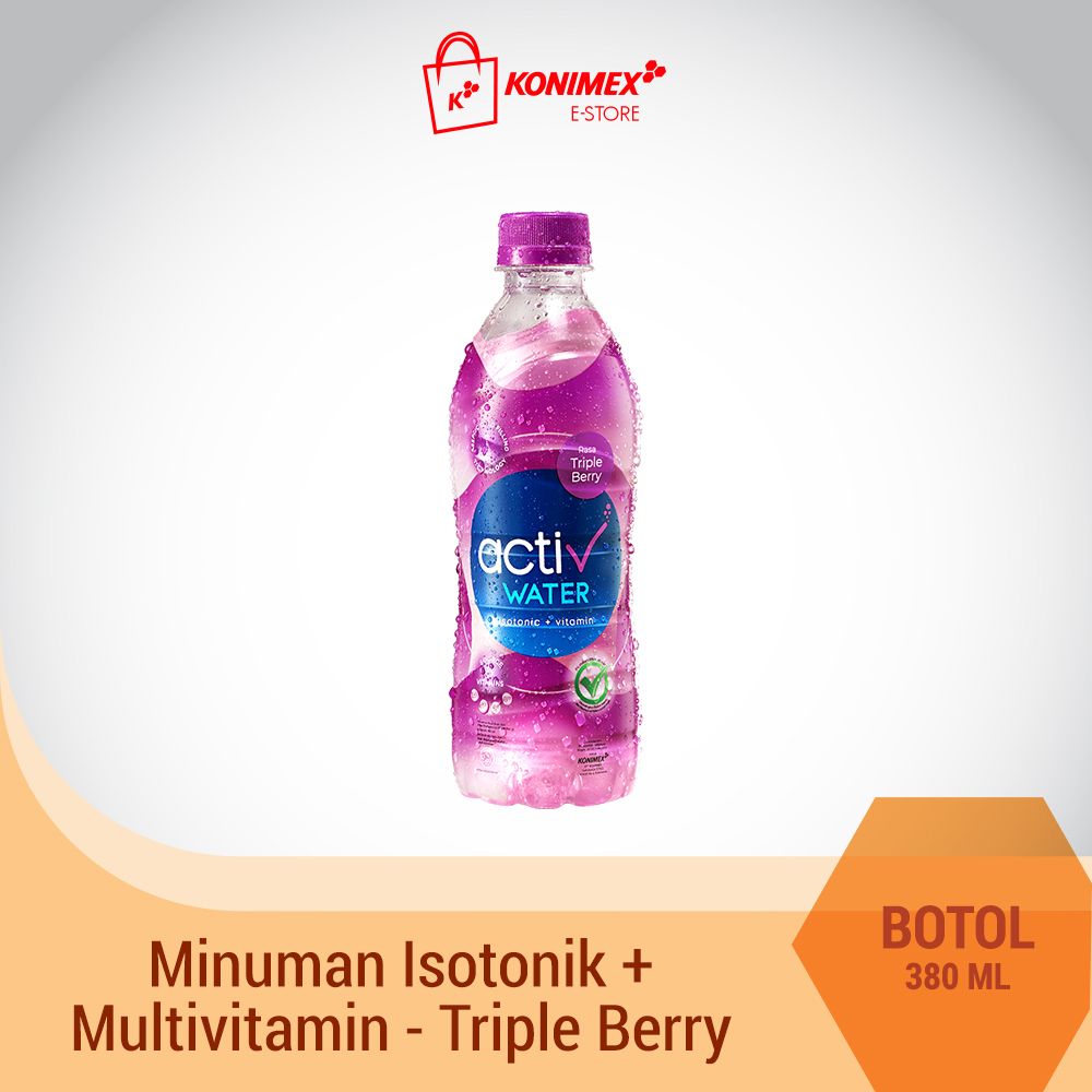 Activ Water Triple Berry Minuman Isotonik+Multivitamin Botol 380 ml - 1