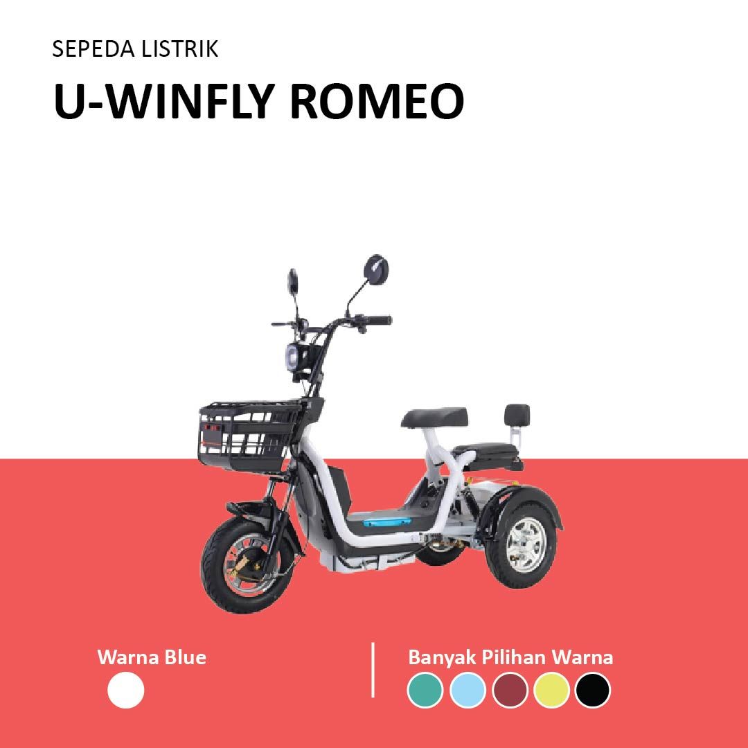 Sepeda Motor Listrik Romeo Uwinfly Roda Tiga By UWINFLY Garansi SNI - 1