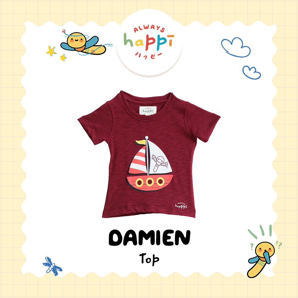 Always Happi Damien Top Maroon - AH42 5 tahun - 1