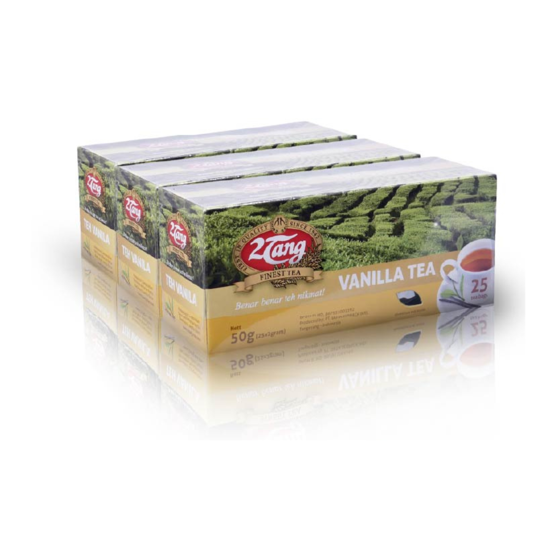 2Tang Vanilla Tea Teh Celup [3 box @25 kantong/ 2gr] - 1