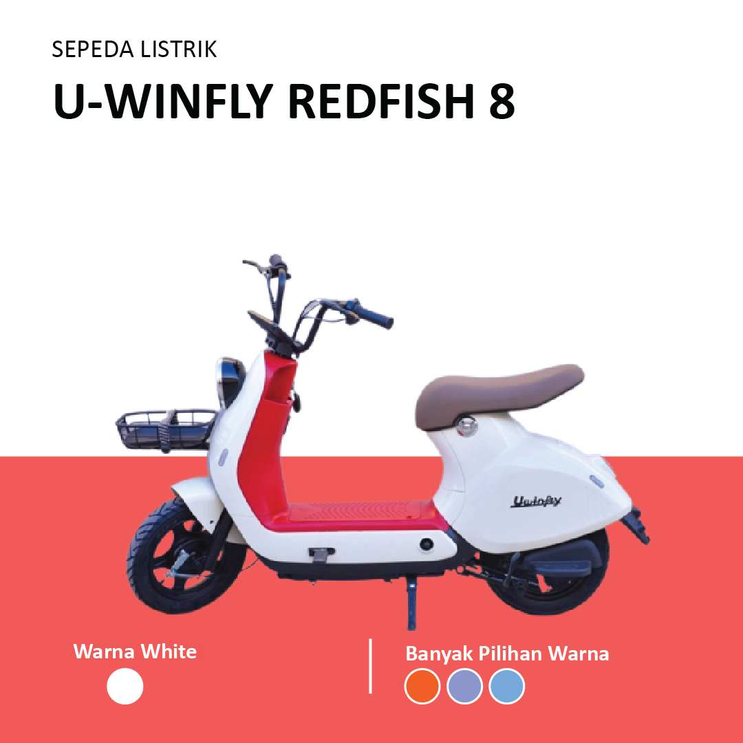 Sepeda Listrik Uwinfly RF8 Redfish 8 Moped Electric Bike Garansi SNI - 1