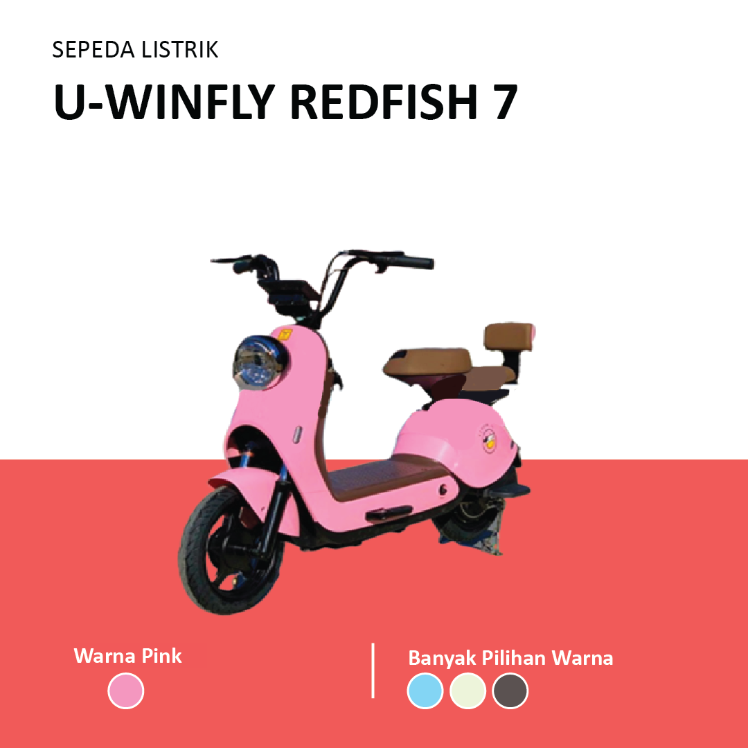 Sepeda Listrik Uwinfly RF7 Redfish 7 Moped Electric Bike Garansi SNI - 1