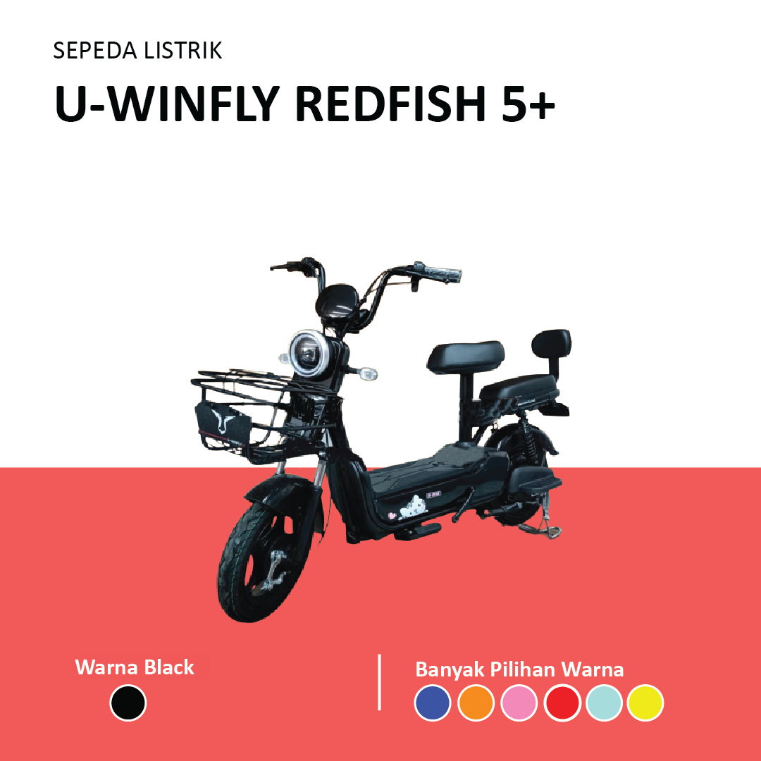 Sepeda Motor Listrik UWINFLY Redfish 5+ RF5+ Moped - 1
