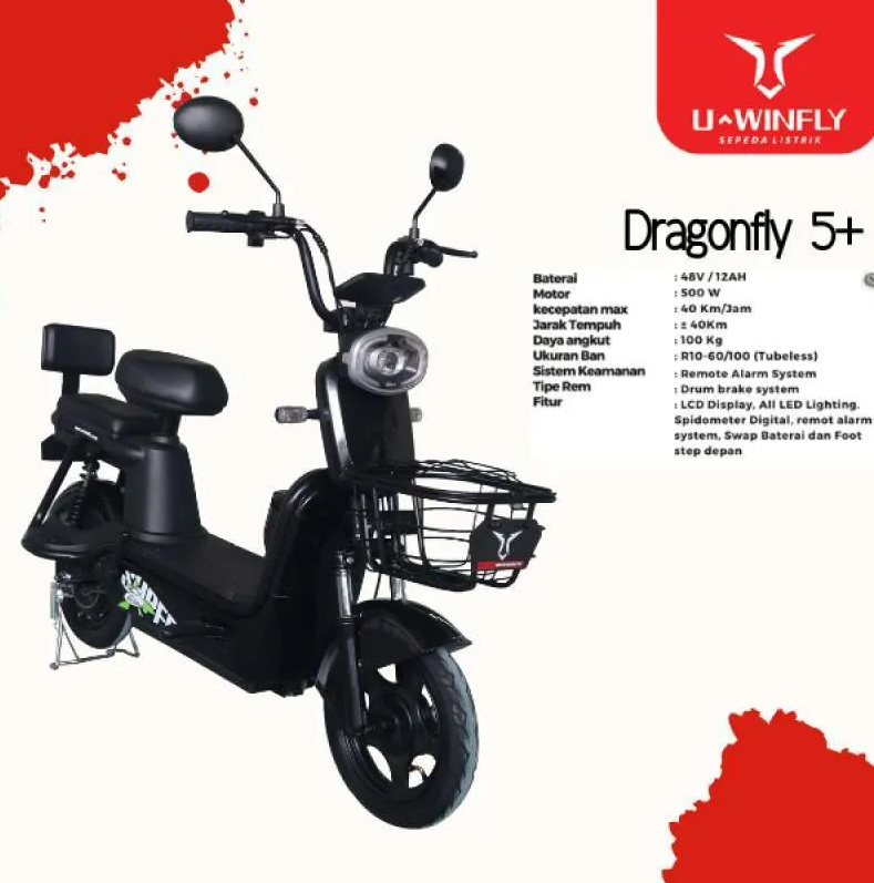 Sepeda Listrik UWINFLY DF5+ DragonFly 5+ Moped - 2