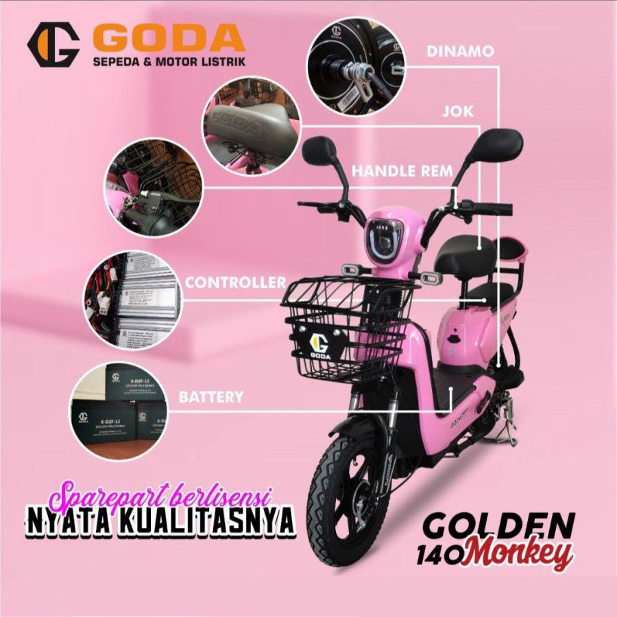 Sepeda Listrik Goda GD Golden 140 Monkey Ebike Electric Bike Garansi - 5