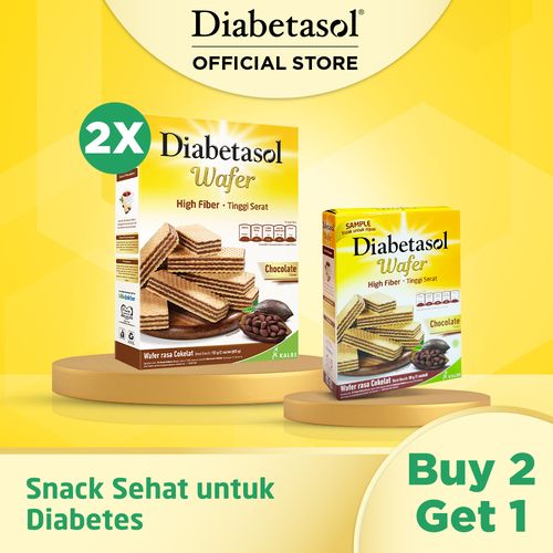Buy 2 Diabetasol Wafer Chocolate 2x50g Free Sample Wafer 50g - 1