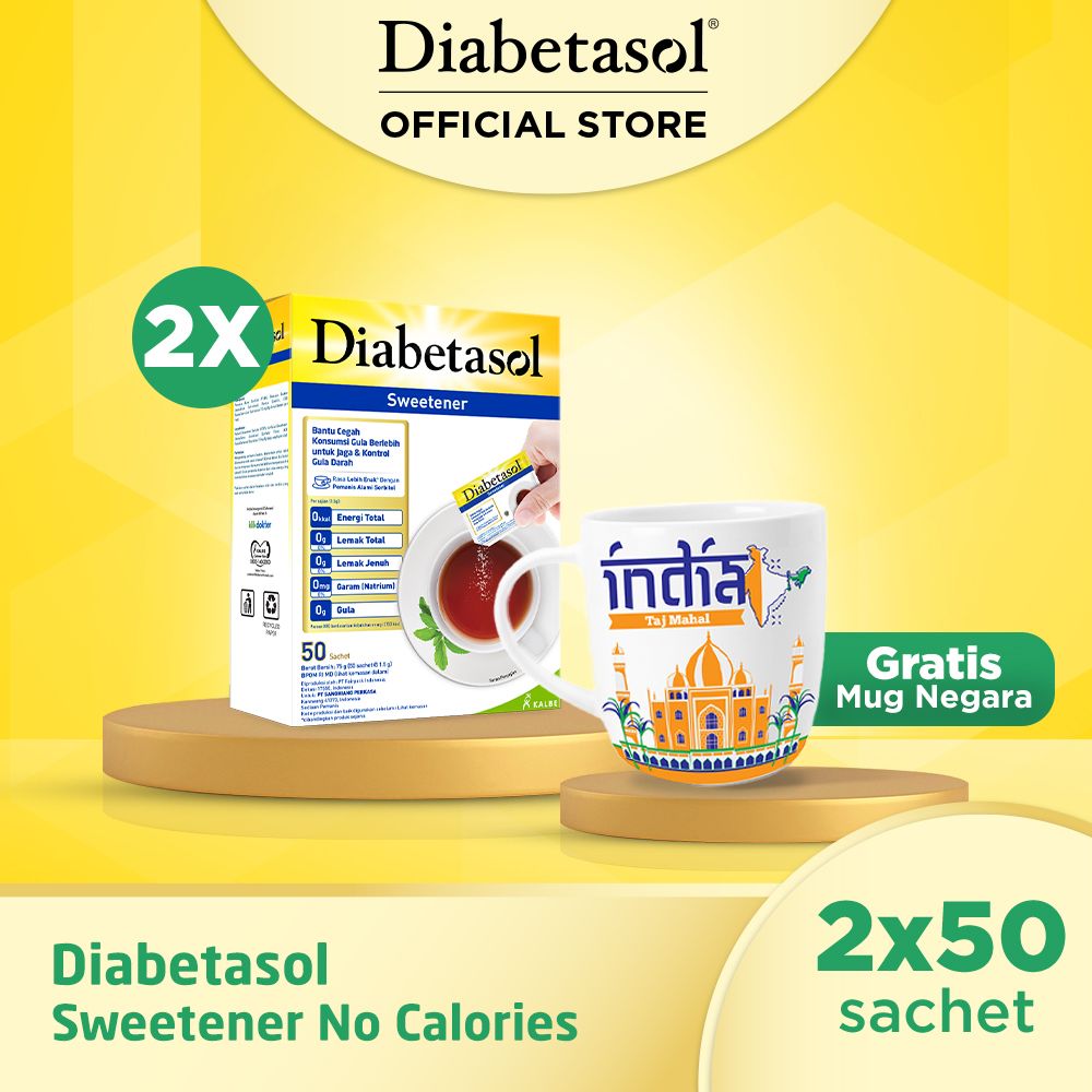 Buy 2 Diabetasol Sweetener No Calories 50x1.5g Free Mug Negara - 1