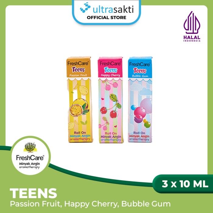 Paket FreshCare Teens 3pcs @10ml (Cherry, Bubble Gum, Passion Fruit) - 1