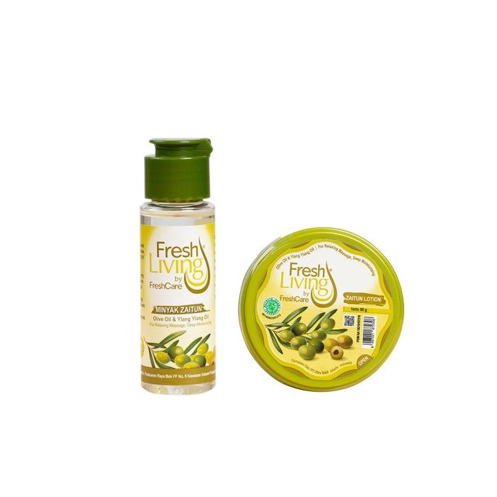 Paket FreshLiving Zaitun (1 Minyak Zaitun 50ml , 1 Lotion Zaitun 80ml) - 2