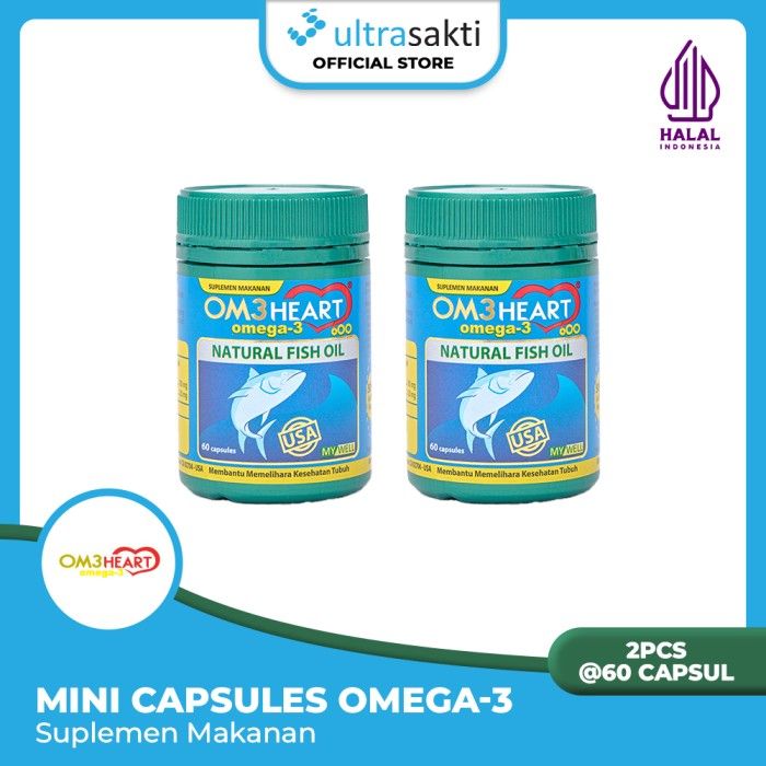 Paket Omega 3 Om3heart Mini Capsules 2pcs @60 Softcapsules - 1