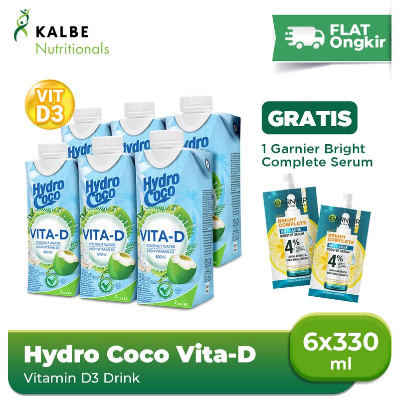 Hydro Coco Vita-D 330ml (6 Pack) Free Garnier Bright Complete - 1