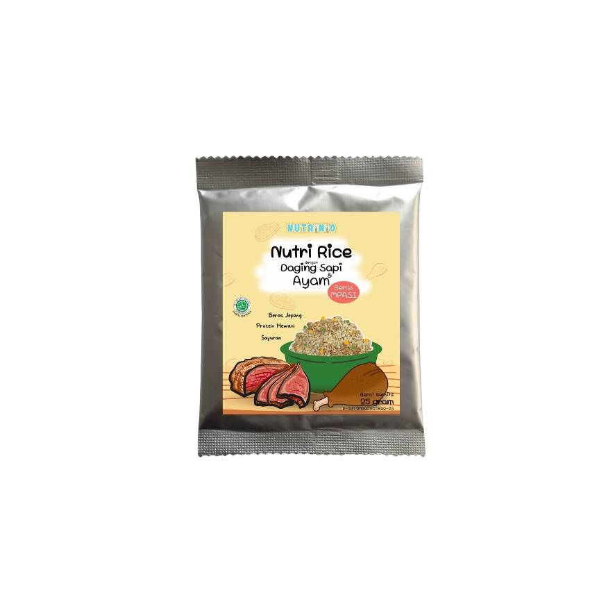 Nutrinio Nutri Rice Travelling Series 25 g | Daging Sapi & Ayam - 2