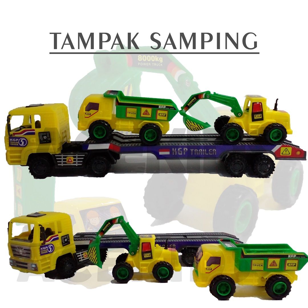 Acekids Mainan Anak Truck Trailer Truk Angkut Mobil Keren Murah - KGP1391FW - 3