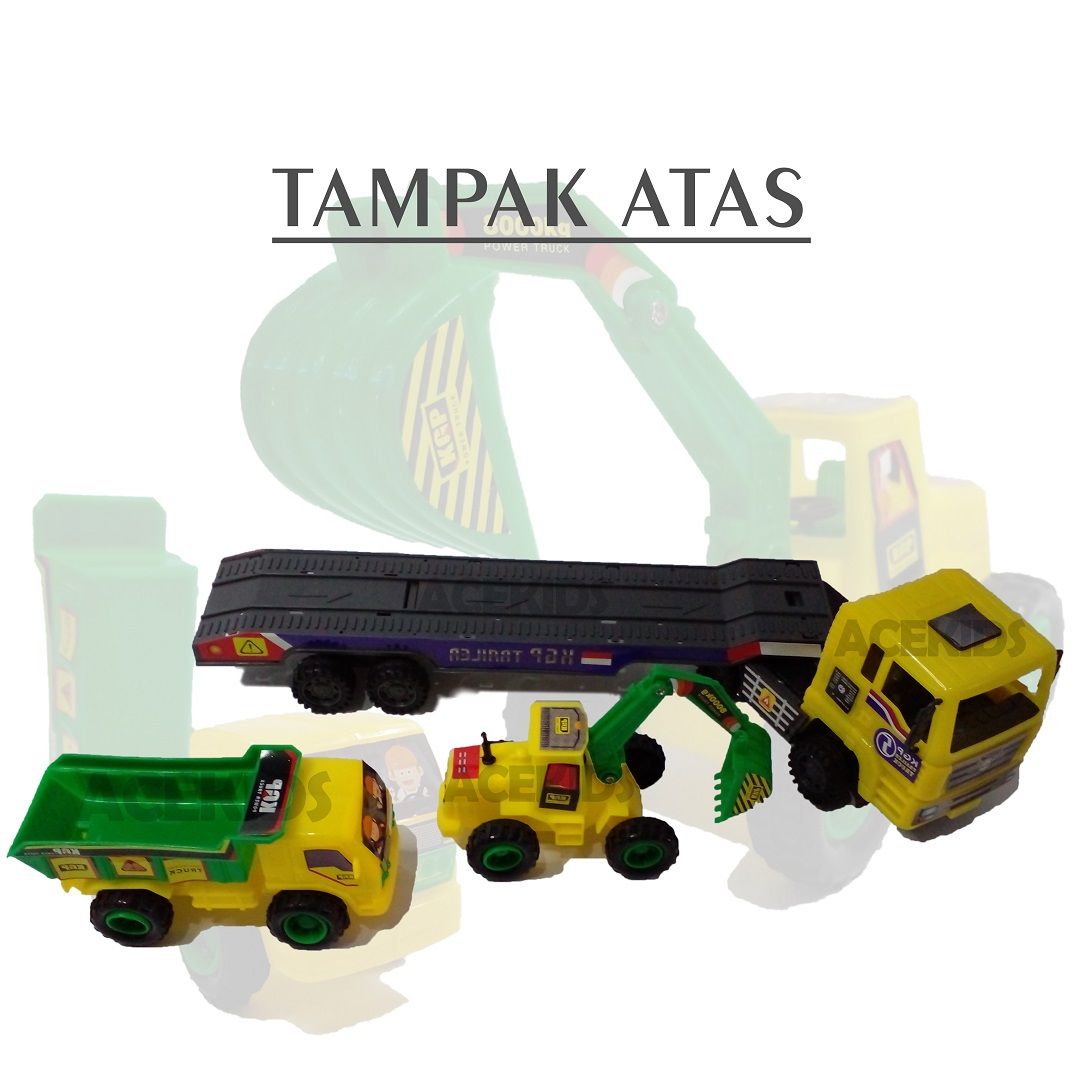Acekids Mainan Anak Truck Trailer Truk Angkut Mobil Keren Murah - KGP1391FW - 2
