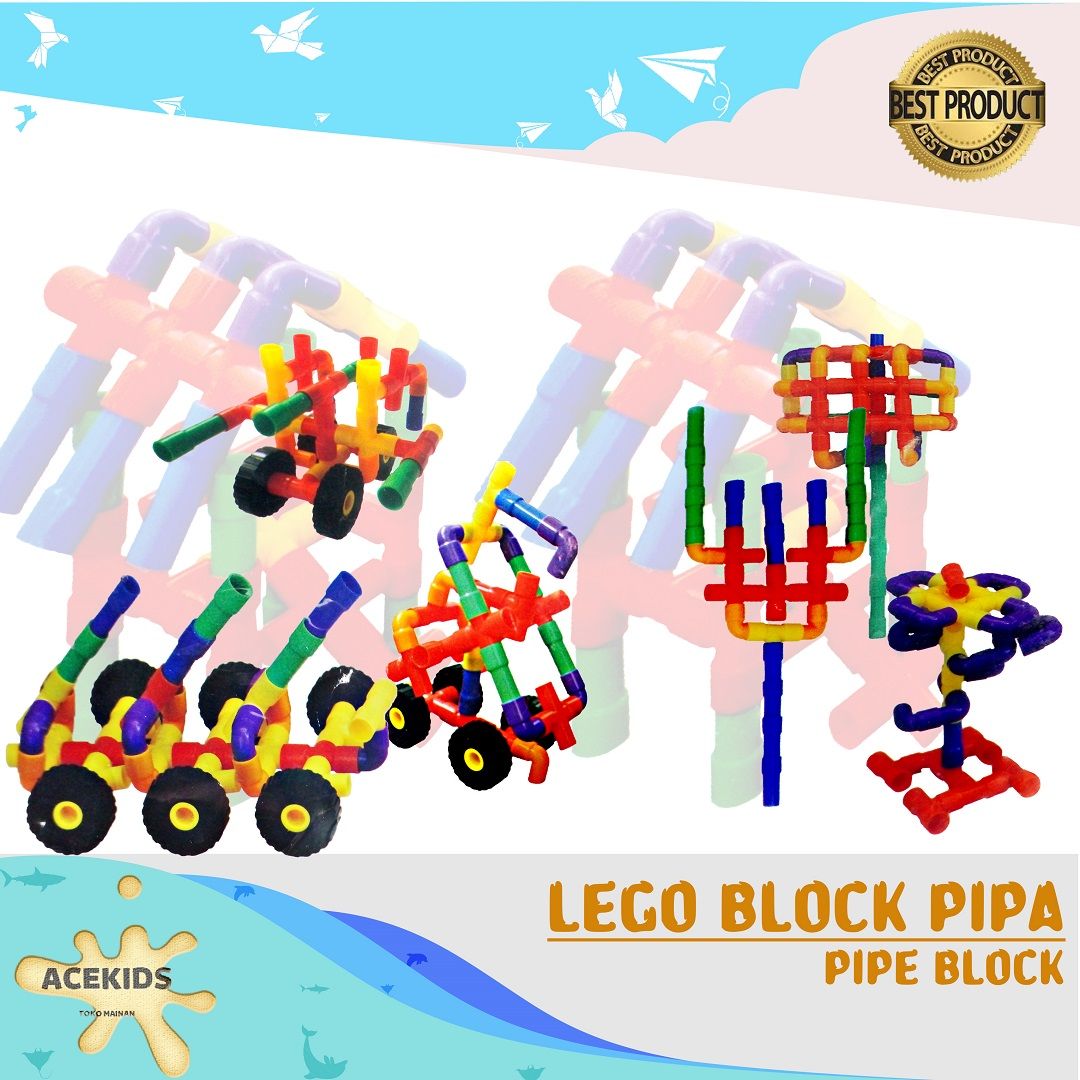 Acekids Mainan Anak Block Susun Model Pipa Puzzle Pipe Block Murah Original - A068821 - 1