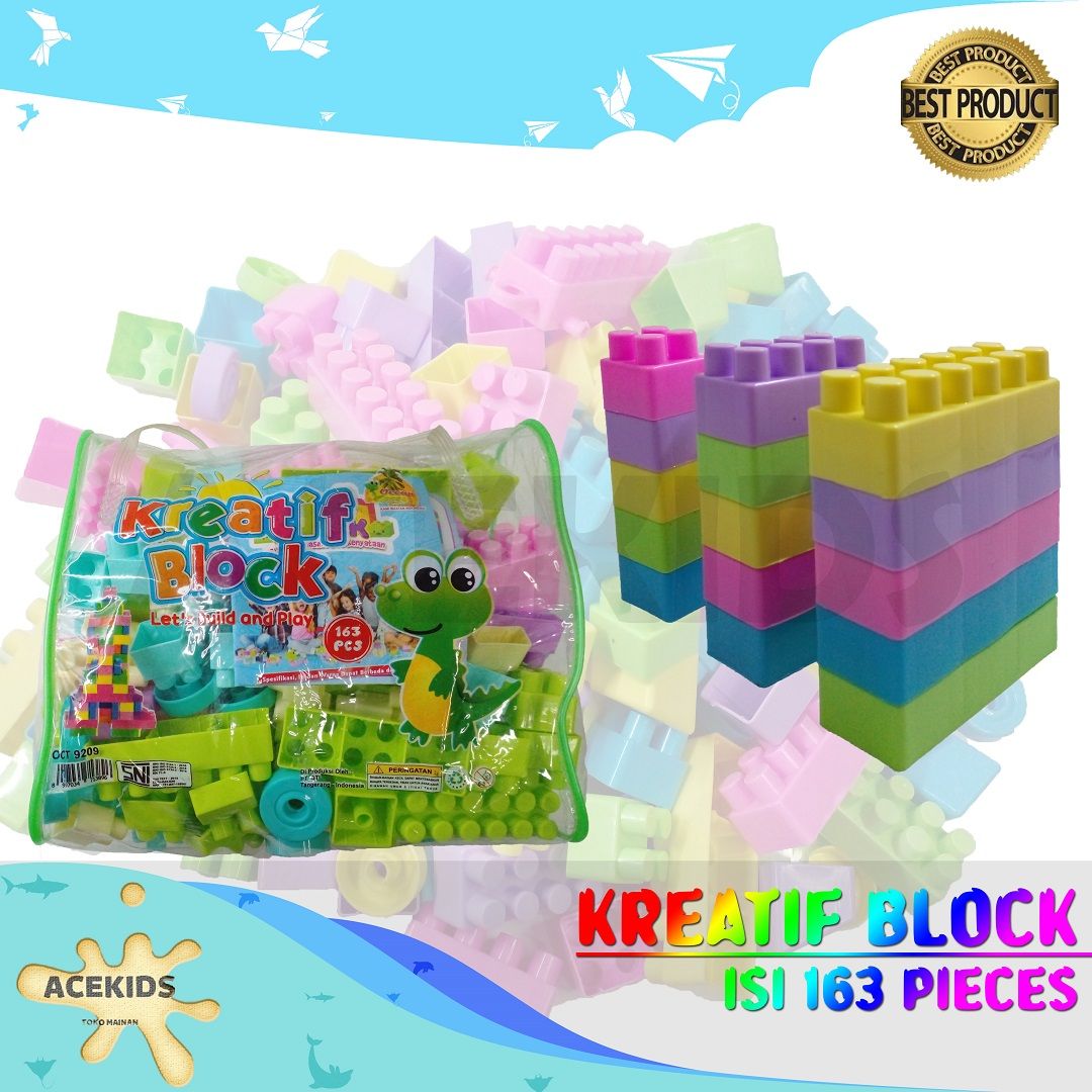 Acekids Mainan Edukasi Bloks Susun Anak Kraetif Block Isi 163 Murah Original - OCT9209 - 1