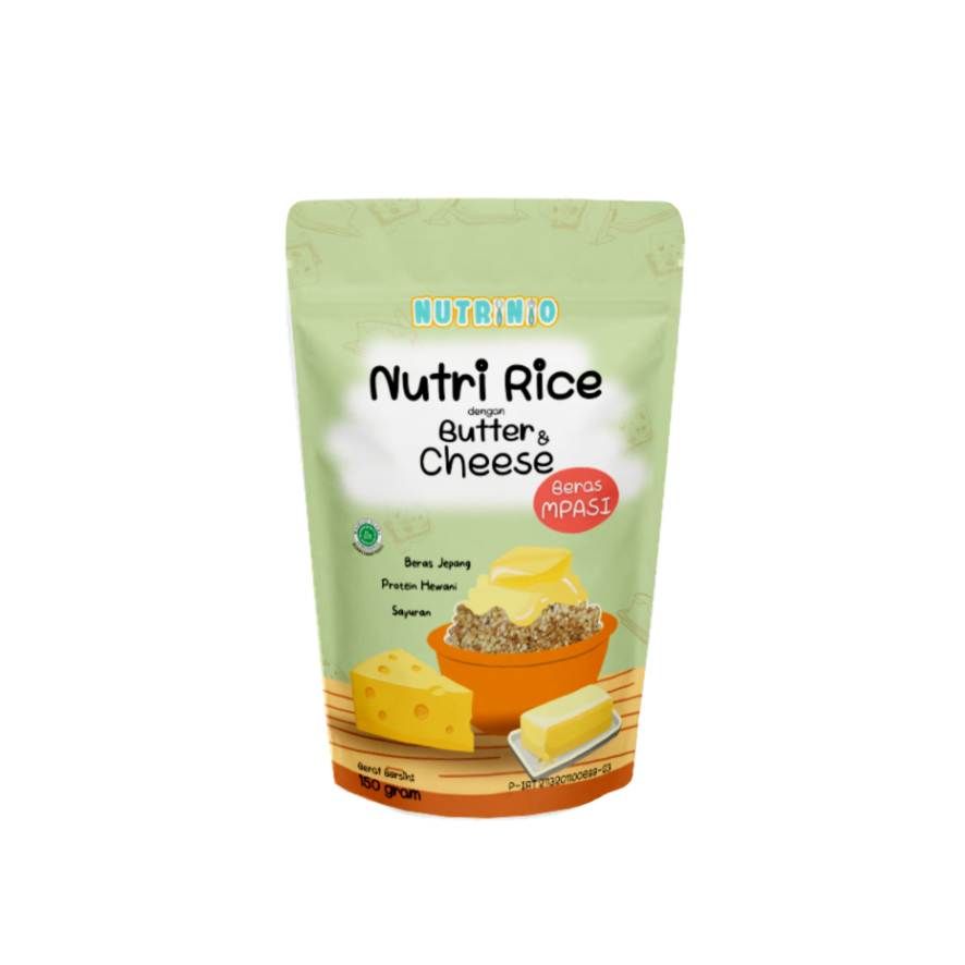 Nutrinio Nutri Rice 150 g Beras MPASI Double Protein Tanpa Pengawet | Butter & Cheese - 1