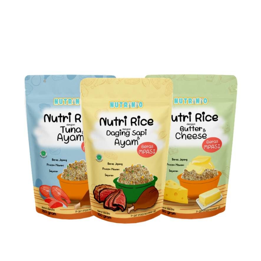 Nutrinio Nutri Rice 150 g Beras MPASI Double Protein Tanpa Pengawet | Tuna & Ayam - 1