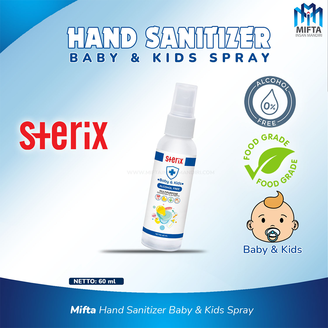 Sterix Hand Sanitizer dan Disinfektan Khusus Bayi dan Anak 60 ML - 1