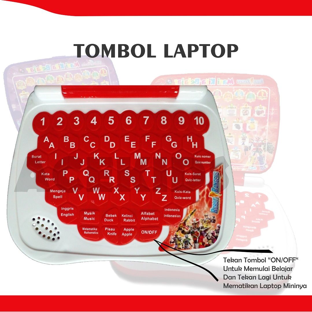 Acekids Mainan Edukasi Anak Laptop Mini 2 Bahasa Murah Original - JSP2351 - 4