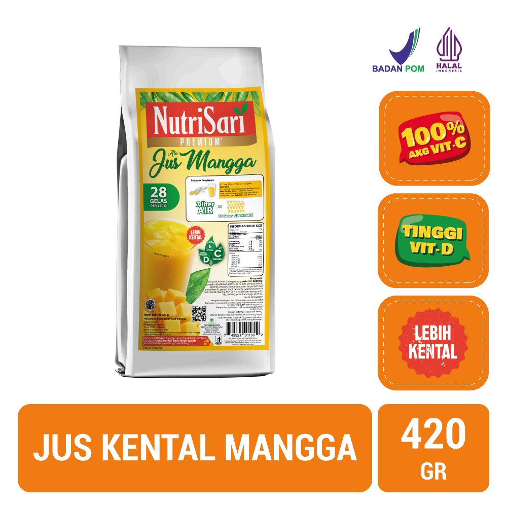 NutriSari Premium Jus Mangga 420g - Minuman Juice Kental Rasa Mangga Asli Vitamin C | 1100534034 - 1