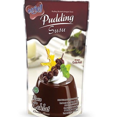 Pudding Nutrijell Susu Rasa Cokelat 145 gr - Twinpack FREE Cetakan Pudding - 2