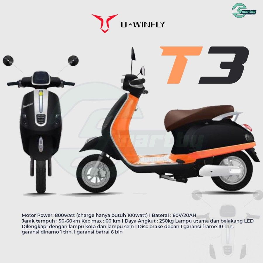 Sepeda Motor Listrik Uwinfly T3 Model VSPA New 2Colour Limited Edition - 2